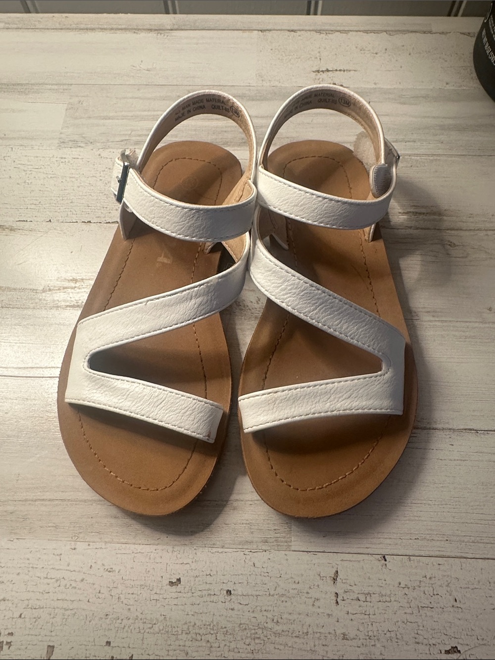 Soda White Strappy Kids Sandals
